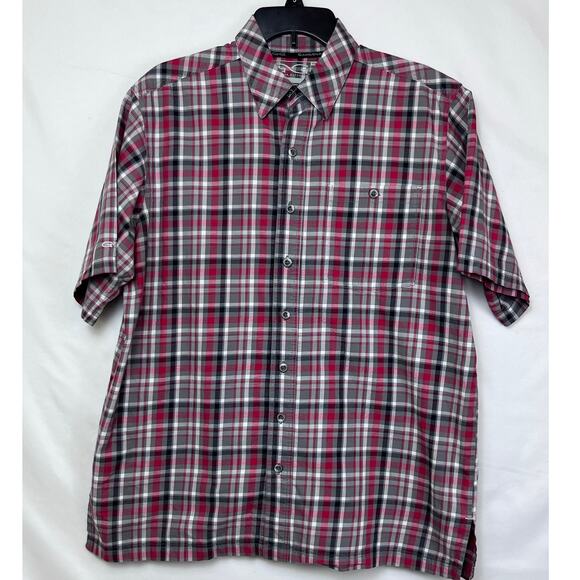 Game Guard Outdoors Men's Size Large Red/Gray/White Plaid Short Sleeve Shirt - Picture 1 of 8